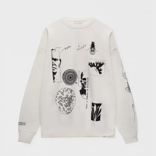 Basic Crew Sweatshirt - Minimalist Cotton Fleece White