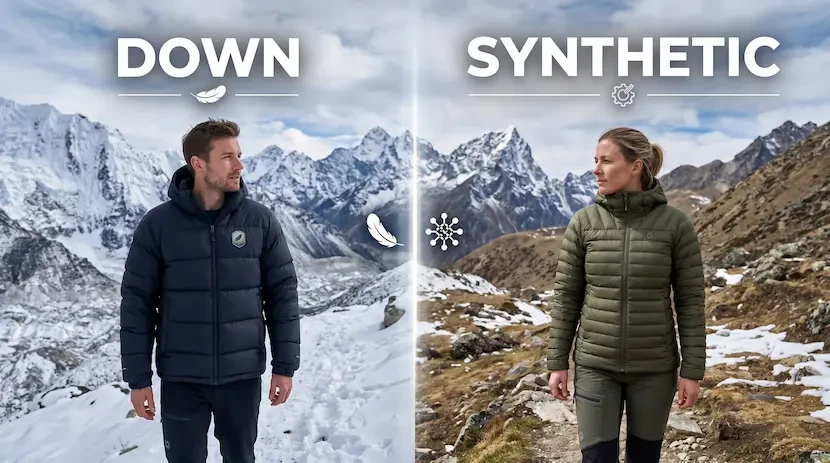 Down vs. Synthetic: Puffer Jacket Insulation Guide down vs. synthetic puffer jacket insulation guide custom outerwear apparel manufacturer factory
