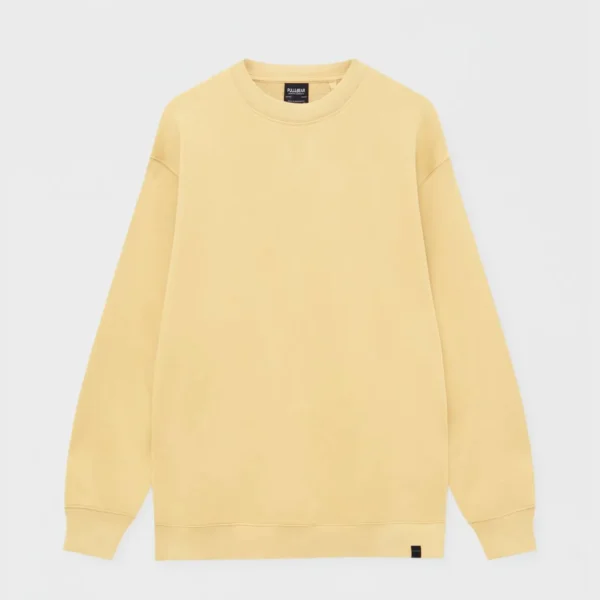 Eco Sweatshirt - Organic Fabric Ribbed Cuffs Yellow