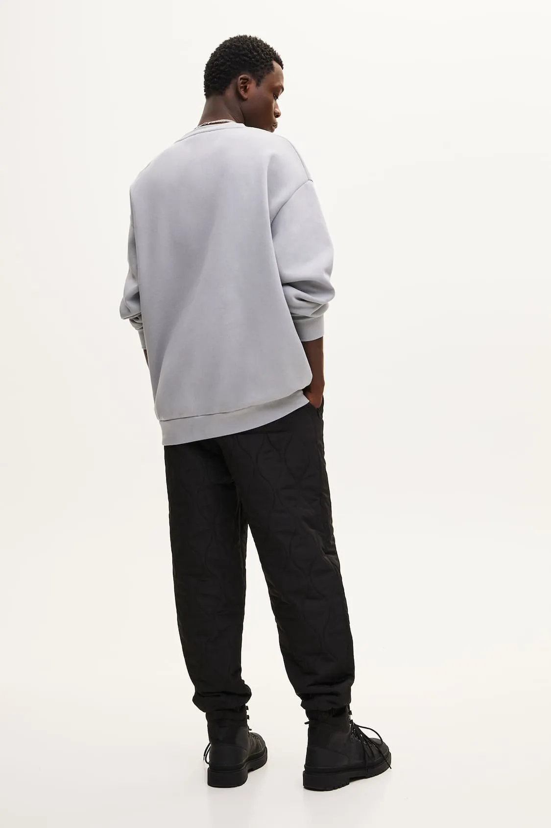 Essential Round Neck Sweatshirt - Soft Cotton Blend Casual Grey Five Oceans Garment Essential Round Neck Sweatshirt - Soft Cotton Blend Casual Grey - Image 3