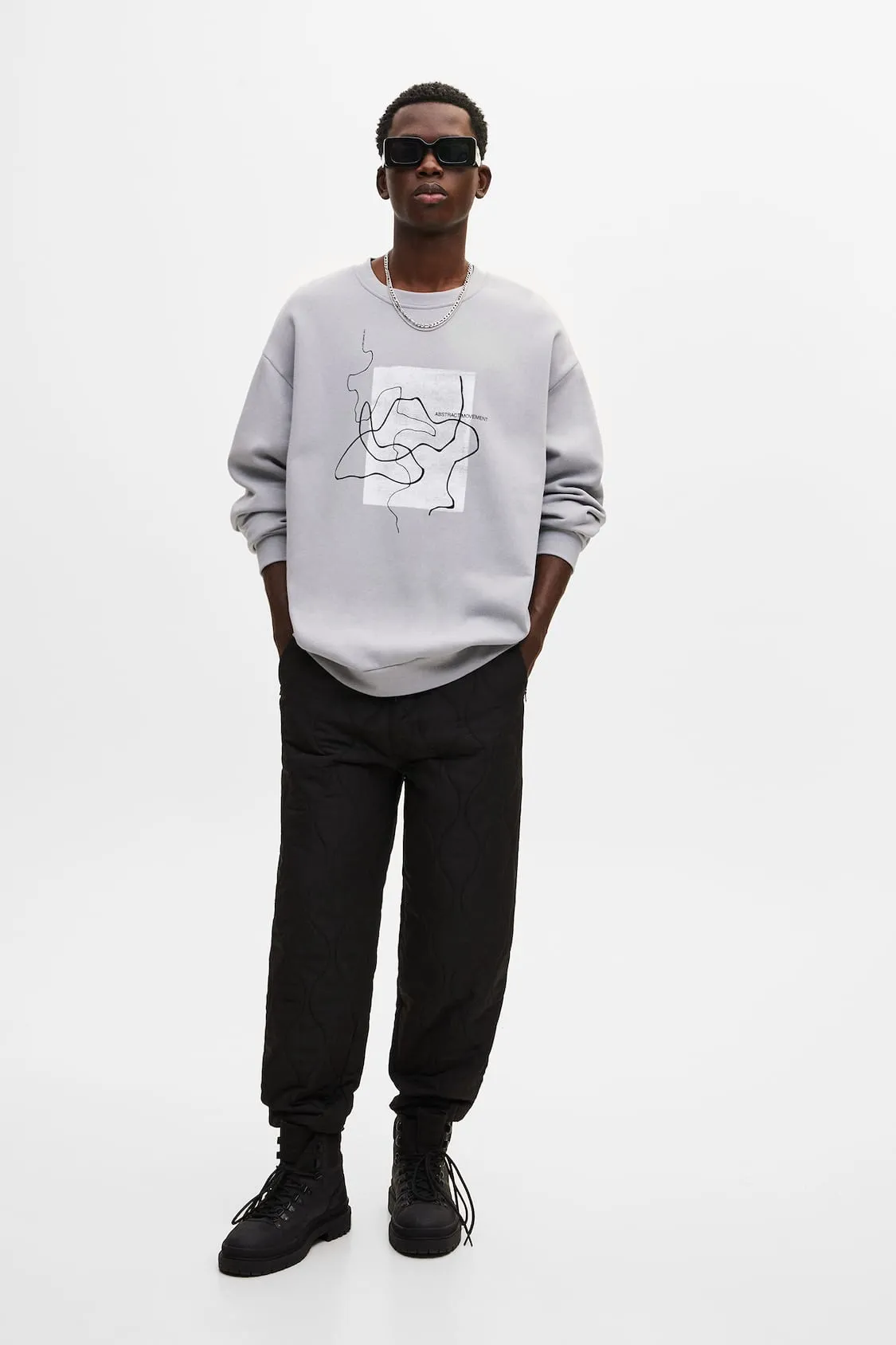 Essential Round Neck Sweatshirt - Soft Cotton Blend Casual Grey Five Oceans Garment Essential Round Neck Sweatshirt - Soft Cotton Blend Casual Grey - Image 5