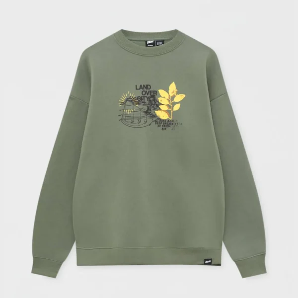 Everyday Cotton Sweatshirt - Comfortable Pullover Green