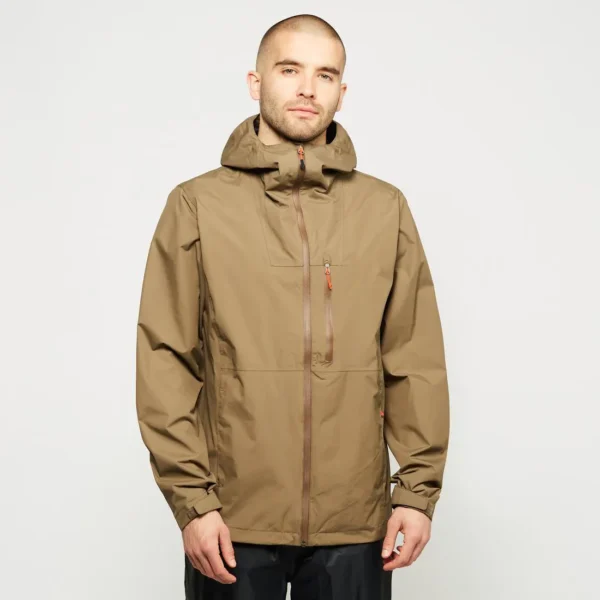 Men's 3-Layer Rain Shell - Pro Waterproof Coat Brown