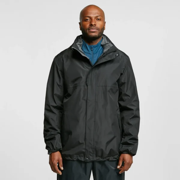 Men's Air-Flow Rain Jacket - Breathable Membrane Shell Black