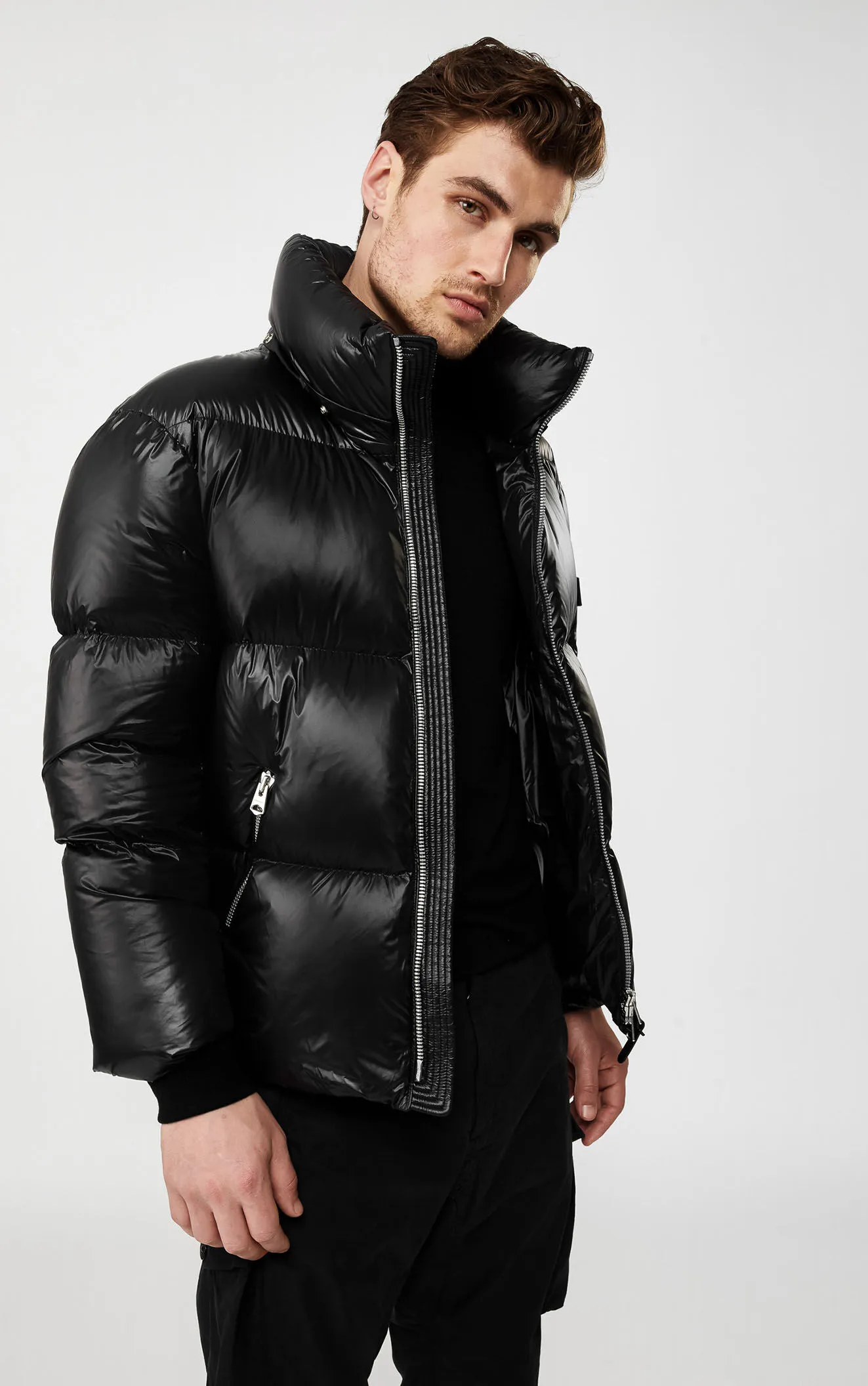 Men's All-Weather Puffer Jacket - Windproof Waterproof Winter Coat Grey Five Oceans Garment Men's All-Weather Puffer Jacket - Windproof Waterproof Winter Coat Grey - Image 5
