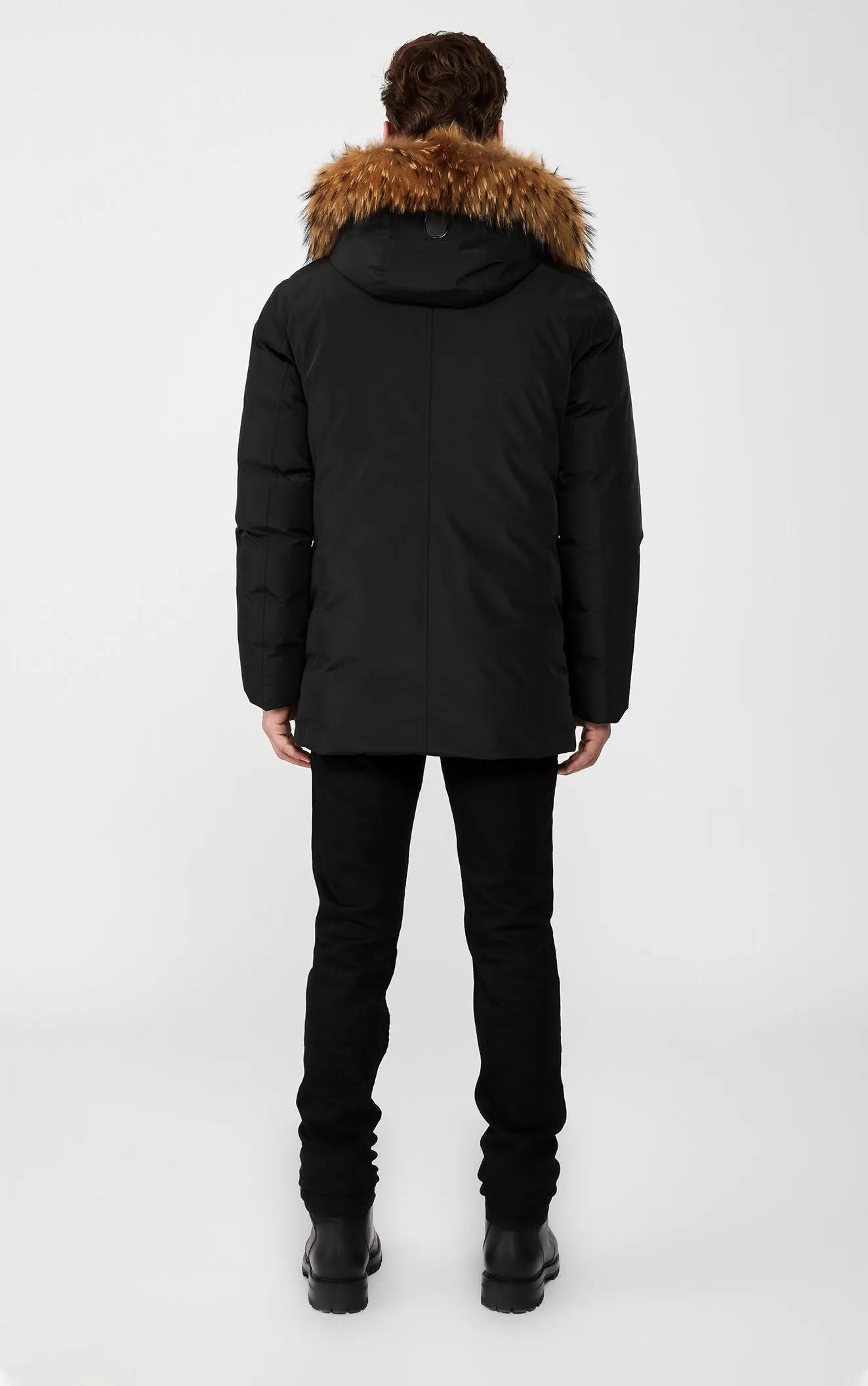 Men's Anorak Parka - Pullover Style Winter Jacket Hooded Black Five Oceans Garment Men's Anorak Parka - Pullover Style Winter Jacket Hooded Black - Image 4