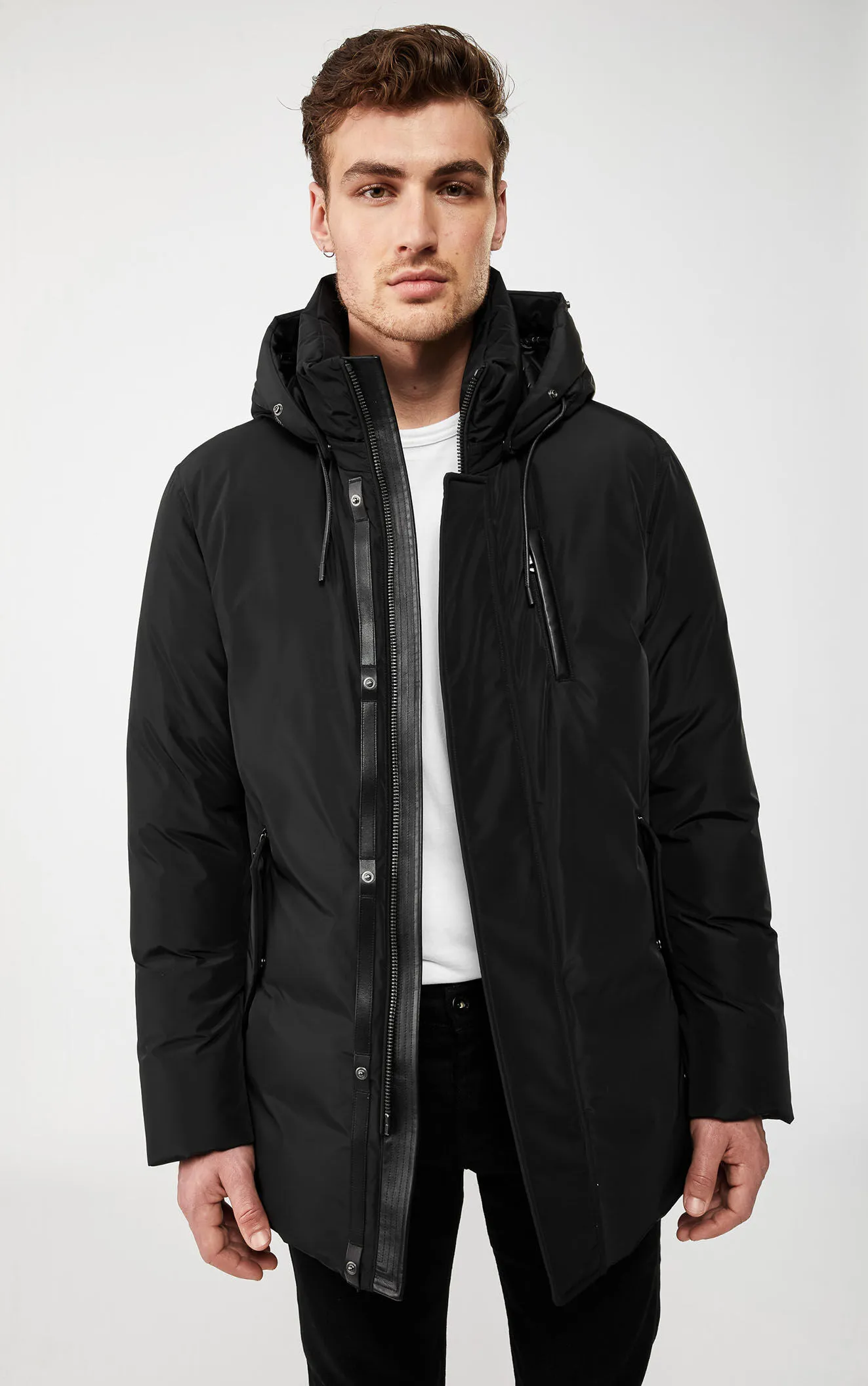 Men's Anorak Parka - Pullover Style Winter Jacket Hooded Black Five Oceans Garment Men's Anorak Parka - Pullover Style Winter Jacket Hooded Black - Image 5