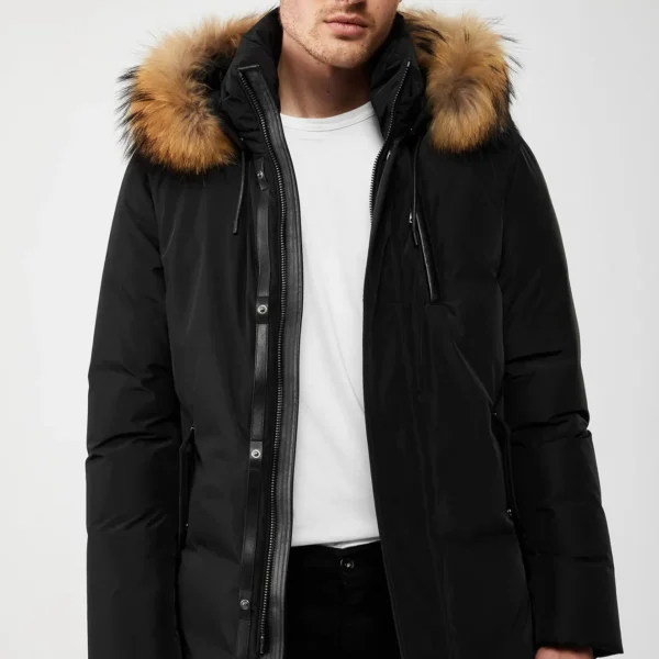 Men's Anorak Parka - Pullover Style Winter Jacket Hooded Black