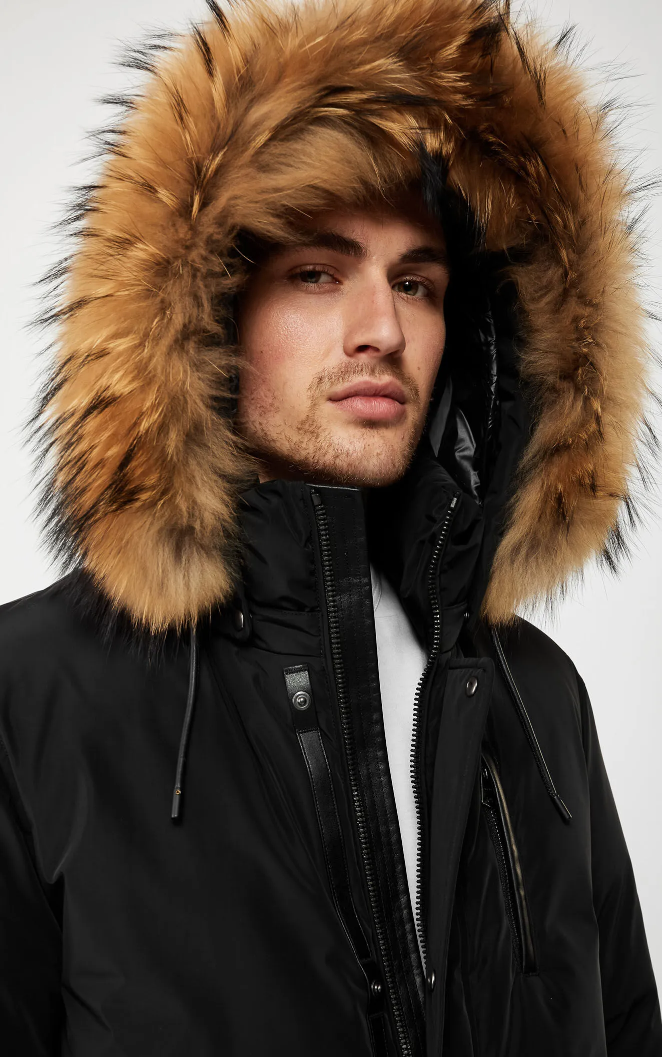 Men's Anorak Parka - Pullover Style Winter Jacket Hooded Black Five Oceans Garment Men's Anorak Parka - Pullover Style Winter Jacket Hooded Black - Image 8