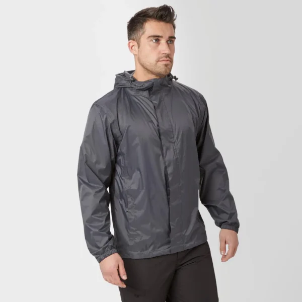 Men's Anorak Rain Jacket - Pullover Shell Coat Grey