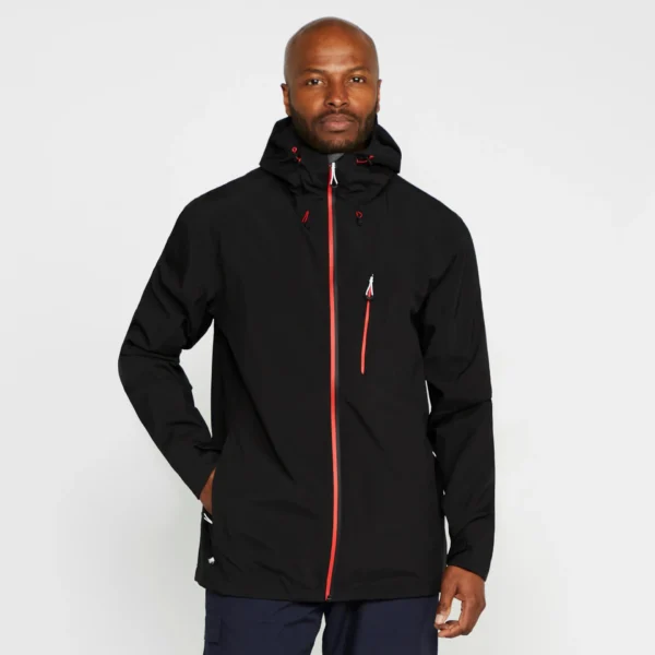 Men's Backpacking Rain Jacket - Lightweight Trail Shell Black