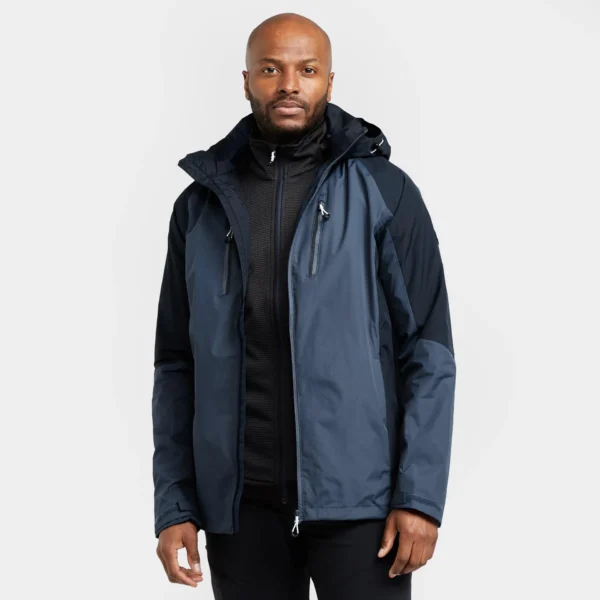 Men's Breathable Rain Jacket - Moisture-Wicking Shell Coat Navy