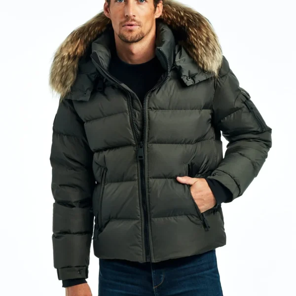 Men's Casual Quilted Jacket - Everyday Wear Puffer Coat Navy
