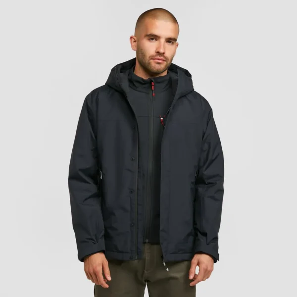 Men's Commuter Rain Jacket - Urban Travel Coat Black
