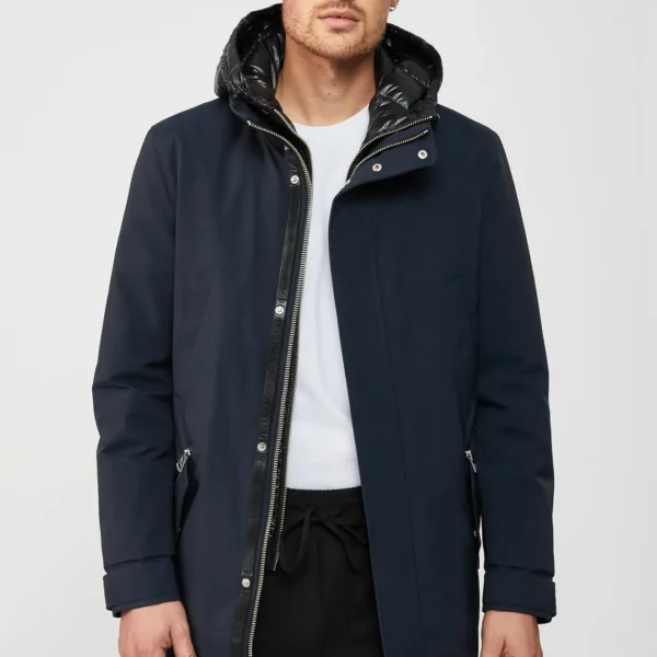Men's Down Parka Jacket - Arctic Extreme Cold Weather -40F Winter Coat with Hood Black