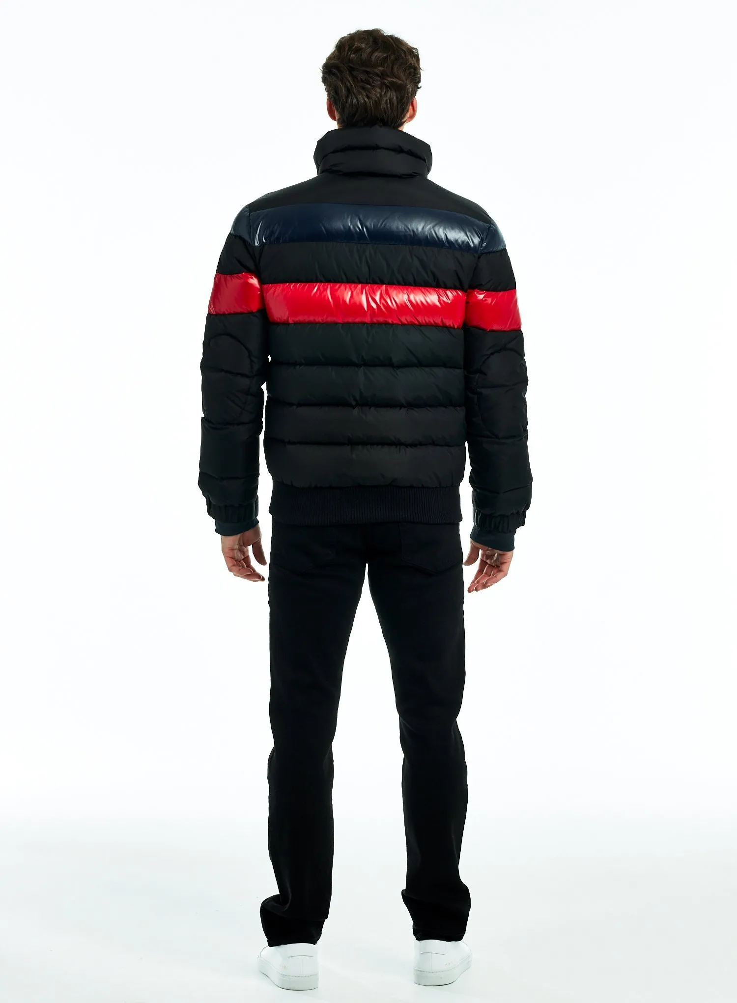 Men's Hooded Puffer Jacket - Water-Resistant Winter Puffy Coat Black Five Oceans Garment Men's Hooded Puffer Jacket - Water-Resistant Winter Puffy Coat Black - Image 3