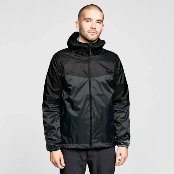 Men's Hooded Rain Jacket - Adjustable Drawstring Coat Black