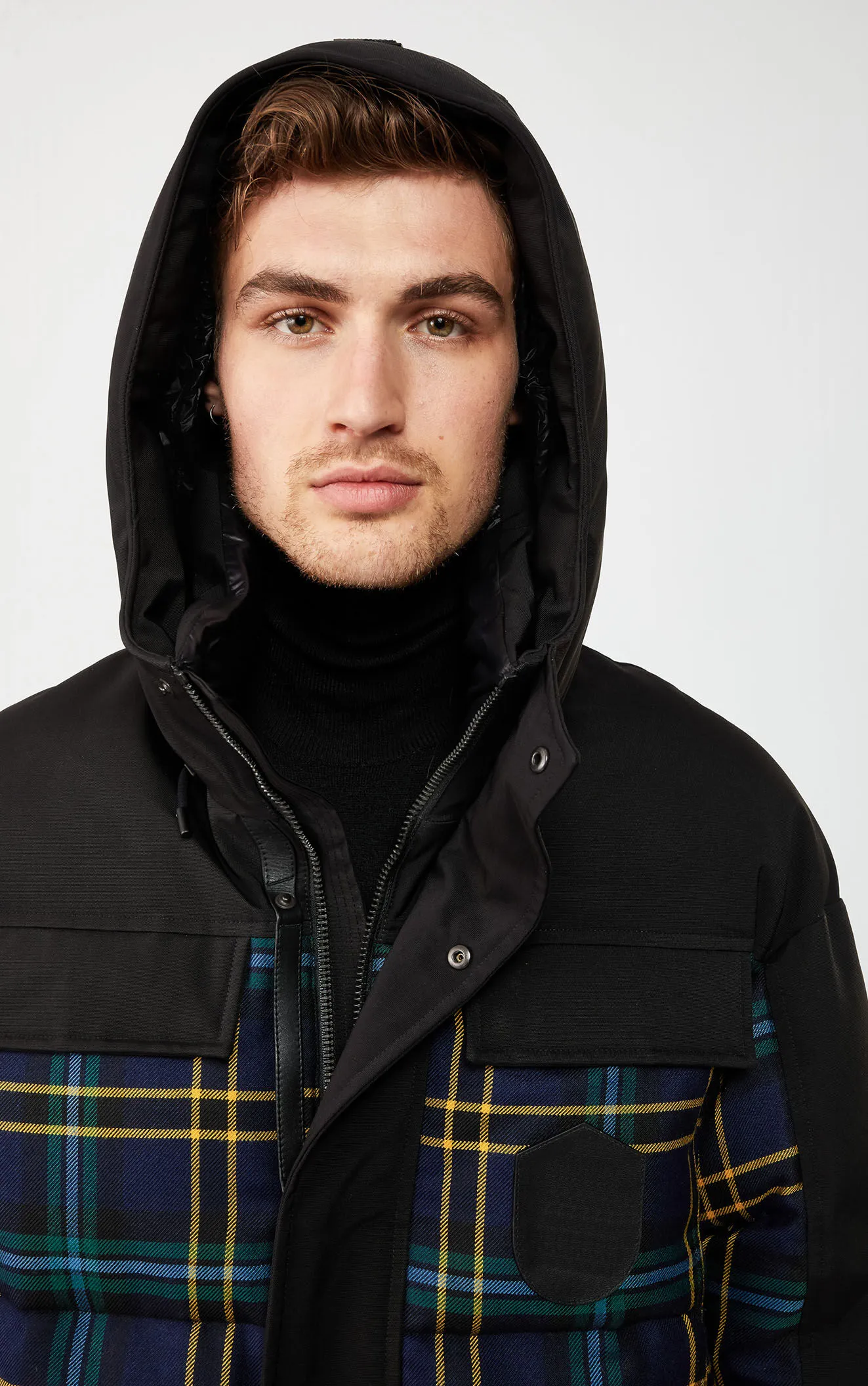 Men's Hybrid Puffer Jacket - Mixed Insulation Winter Coat Grey Five Oceans Garment Men's Hybrid Puffer Jacket - Mixed Insulation Winter Coat Grey - Image 4