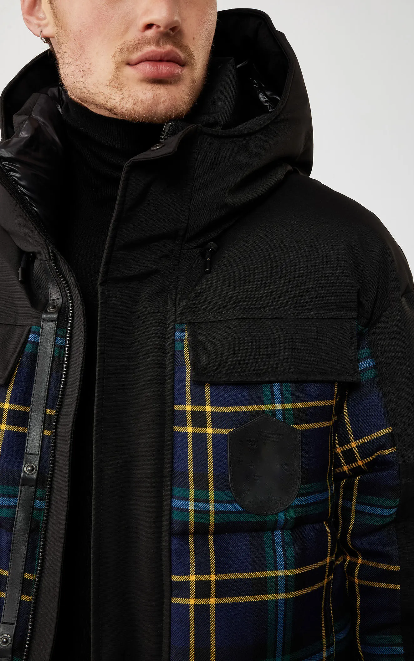 Men's Hybrid Puffer Jacket - Mixed Insulation Winter Coat Grey Five Oceans Garment Men's Hybrid Puffer Jacket - Mixed Insulation Winter Coat Grey - Image 6