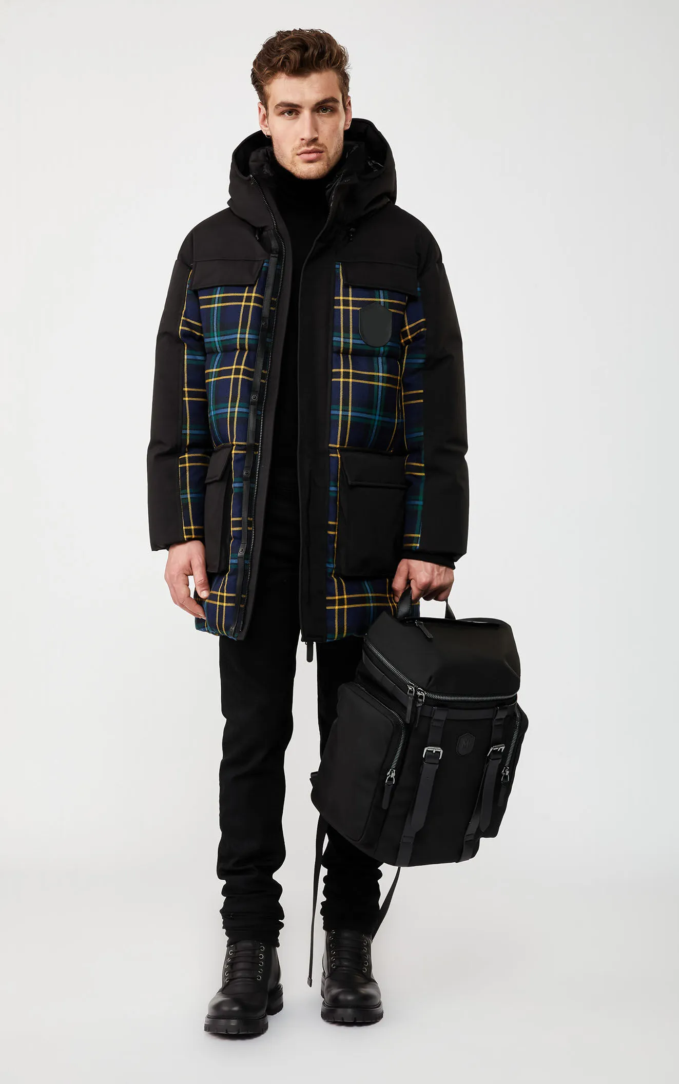 Men's Hybrid Puffer Jacket - Mixed Insulation Winter Coat Grey Five Oceans Garment Men's Hybrid Puffer Jacket - Mixed Insulation Winter Coat Grey - Image 9