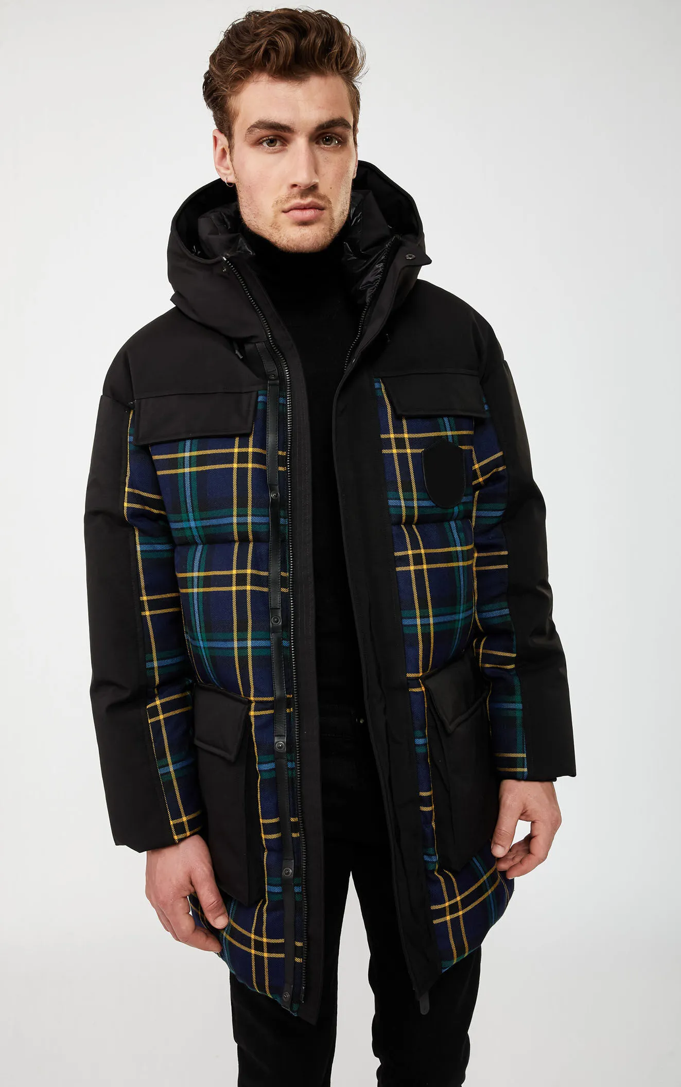 Men's Hybrid Puffer Jacket - Mixed Insulation Winter Coat Grey Five Oceans Garment Men's Hybrid Puffer Jacket - Mixed Insulation Winter Coat Grey
