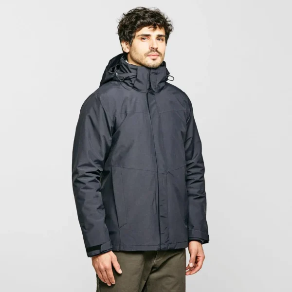 Men's Hybrid Rain Shell - Mixed Material Coat Grey