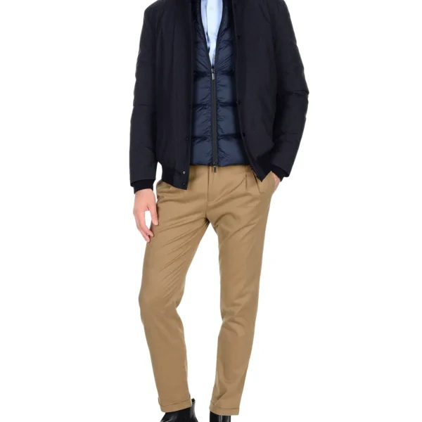 Men's Modern Bomber Jacket - Contemporary Urban Winter Coat Navy