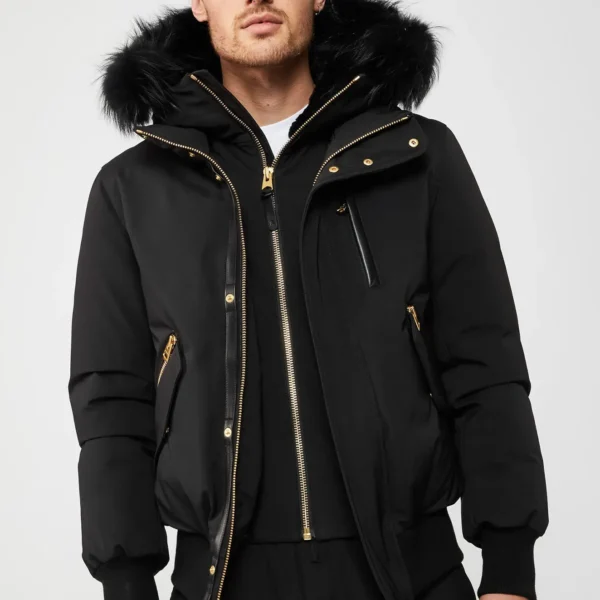 Men's Nappa Bomber Jacket - Premium Soft Leather Winter Coat Black