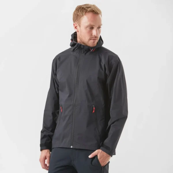 Men's Packable Rain Jacket - Compact Travel Shell Black