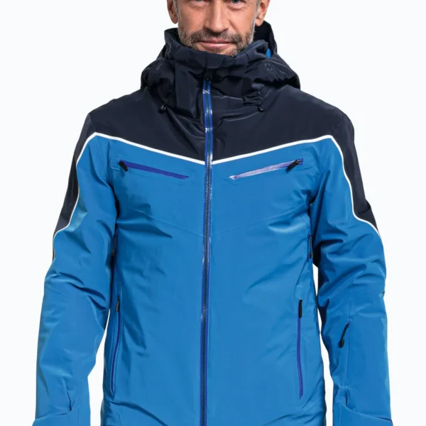 Men's Piste Ski Jacket - Groomed Run Insulated Coat with RECCO Blue