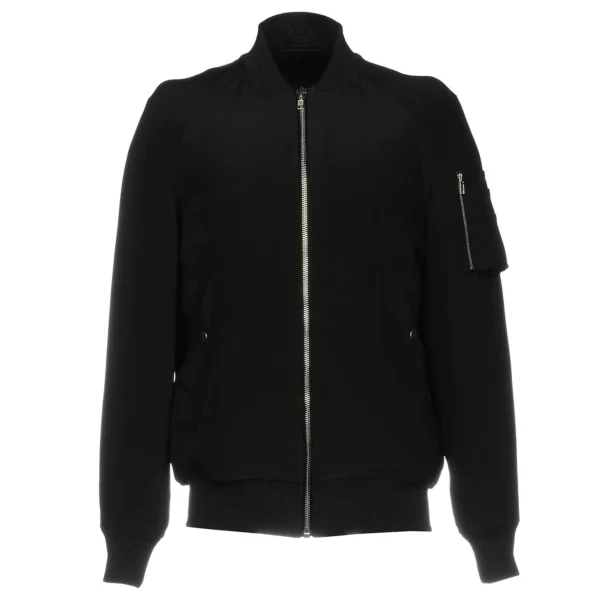 Men's Premium Bomber Jacket - Luxury Winter Coat with Leather Trim Navy
