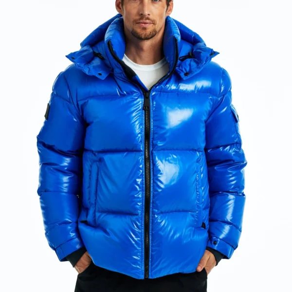 Men's Premium Down Puffer Jacket - 700 Fill Power Cold Weather Coat Blue