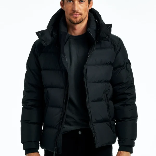 Men's Pro Down Jacket - Performance Grade Puffer Coat Black