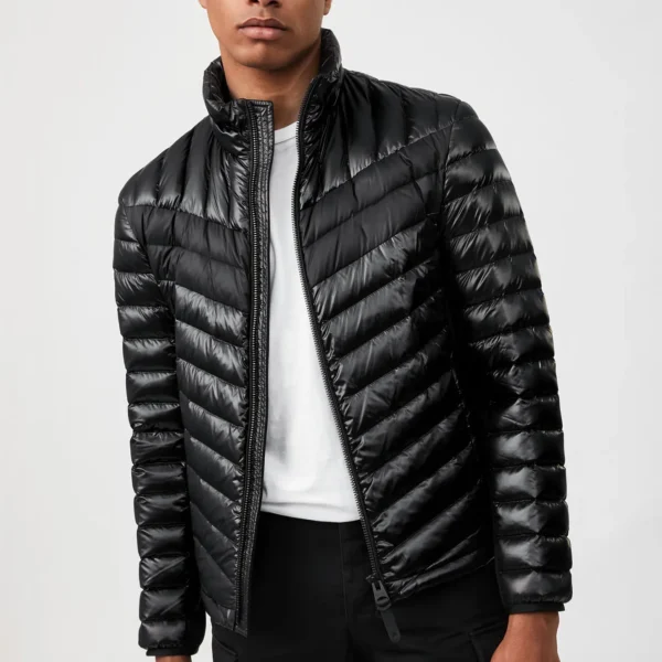 Men's Ski Puffer Jacket - Snow Sports Winter Jacket Grey