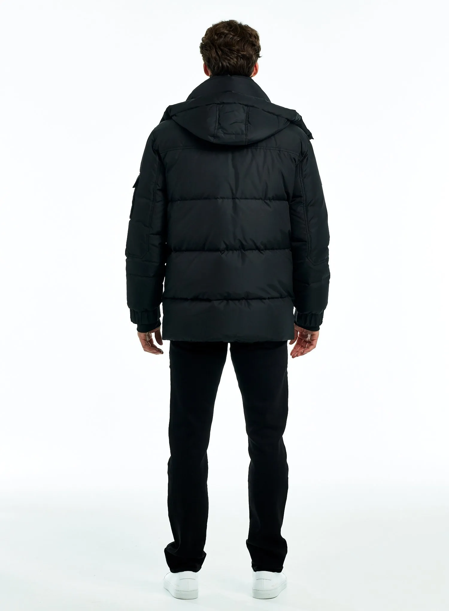 Men's Snowboard Puffer Jacket - Resort Winter Down Coat Black Five Oceans Garment Men's Snowboard Puffer Jacket - Resort Winter Down Coat Black - Image 2