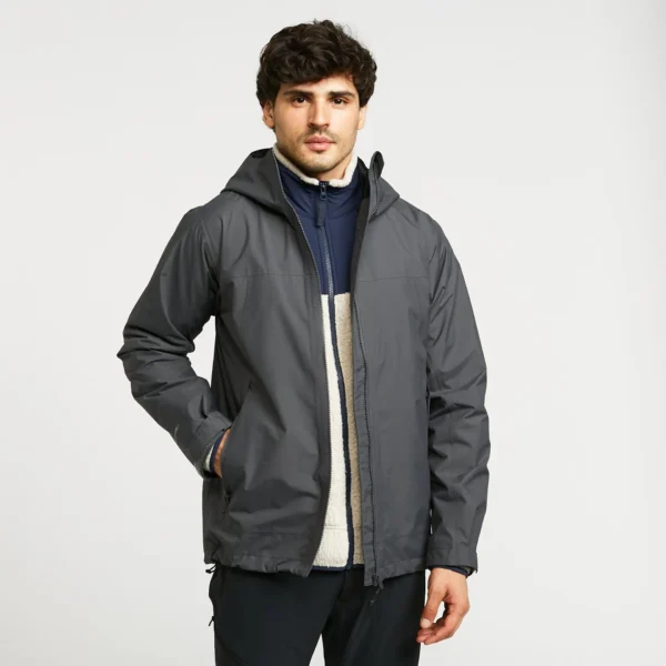 Men's Trail Running Rain Jacket - Athletic Fit Shell Gray