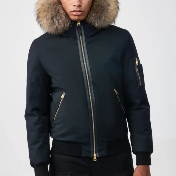 Men's Waterproof Bomber Jacket - All-Weather Winter Coat Black