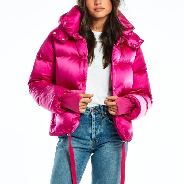 Women's Basic Puffer Jacket - Staple Down Coat Red