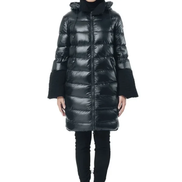Women's Chic Puffer Jacket - Fashion Forward Down Jacket Black