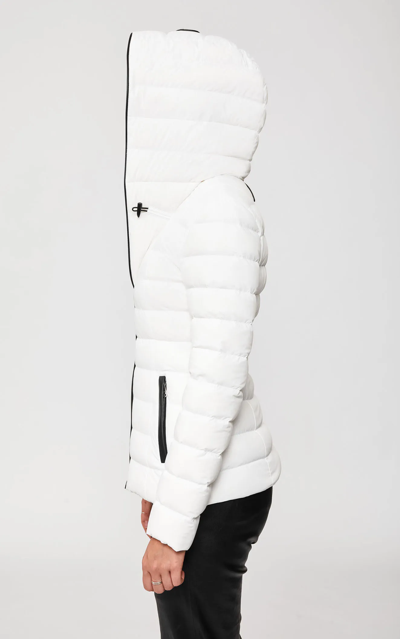Women's Classic Fit Puffer Jacket - Traditional Down Coat White Five Oceans Garment Women's Classic Fit Puffer Jacket - Traditional Down Coat White - Image 4