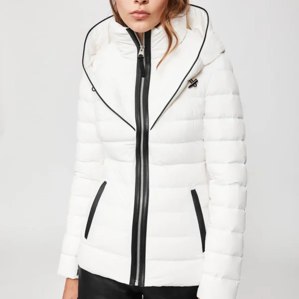 Women's Classic Fit Puffer Jacket - Traditional Down Coat White