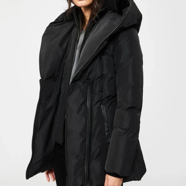 Women's Conscious Puffer Jacket - Sustainable Fashion Winter Coat Black