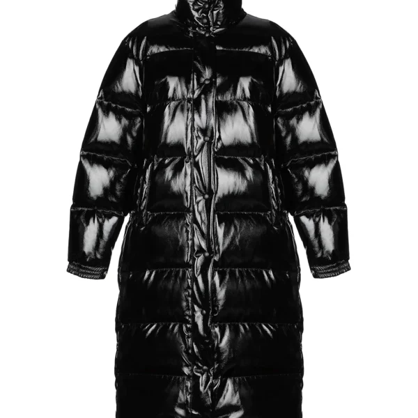 Women's Eco Puffer Jacket - Recycled Materials Winter Coat Black