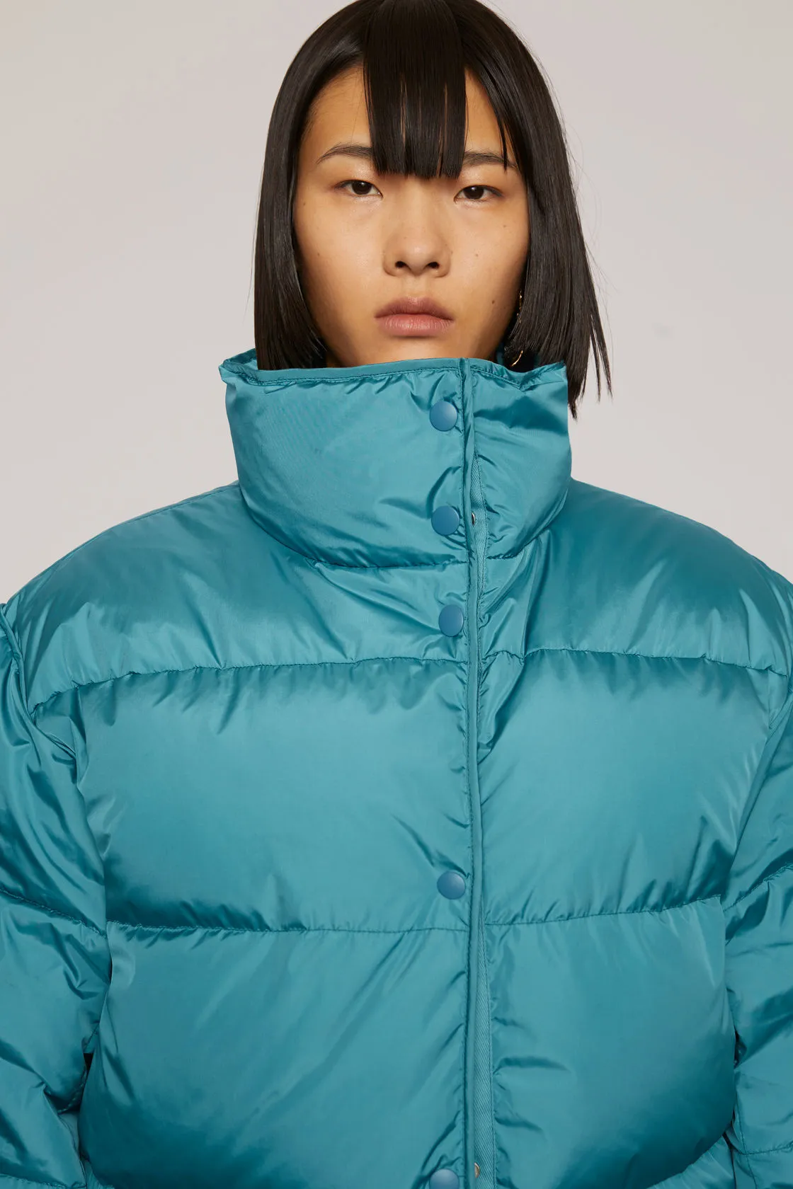 Women's Elegant Puffer Jacket - Sophisticated Quilted Coat Blue Five Oceans Garment Women's Elegant Puffer Jacket - Sophisticated Quilted Coat Blue - Image 2