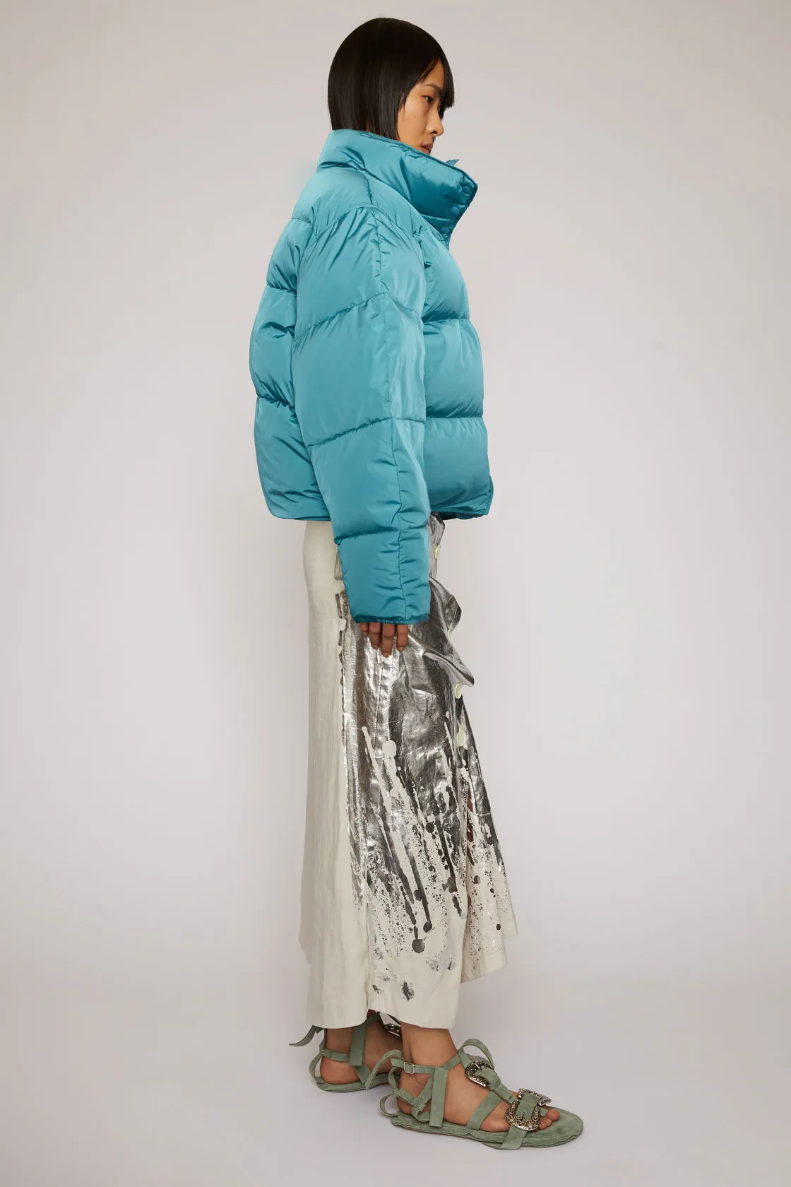 Women's Elegant Puffer Jacket - Sophisticated Quilted Coat Blue Five Oceans Garment Women's Elegant Puffer Jacket - Sophisticated Quilted Coat Blue - Image 3