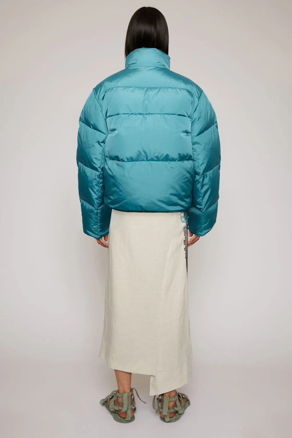 Women's Elegant Puffer Jacket - Sophisticated Quilted Coat Blue Five Oceans Garment Women's Elegant Puffer Jacket - Sophisticated Quilted Coat Blue - Image 5