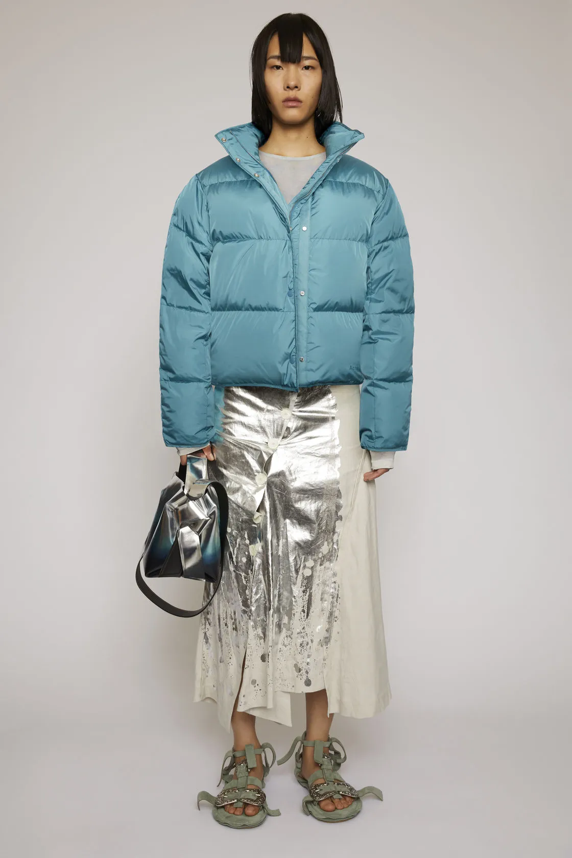Women's Elegant Puffer Jacket - Sophisticated Quilted Coat Blue Five Oceans Garment Women's Elegant Puffer Jacket - Sophisticated Quilted Coat Blue