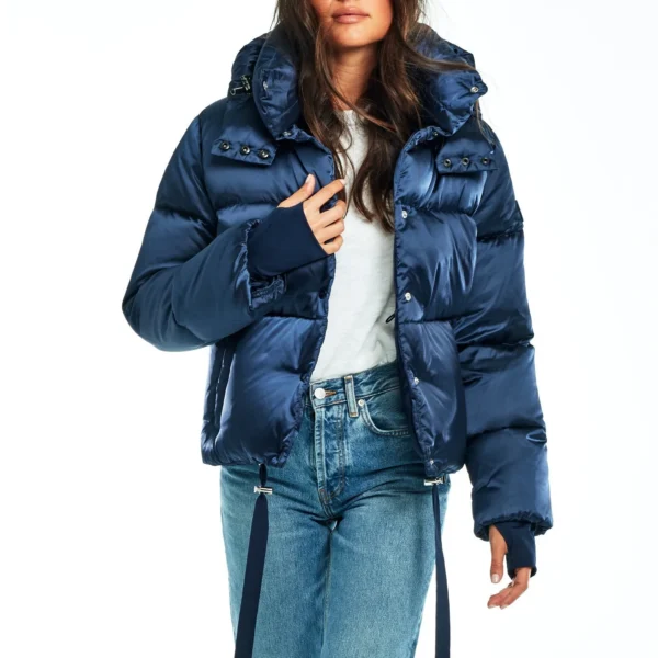 Women's Elite Puffer Jacket - Premium 800 Fill Down Coat Navy