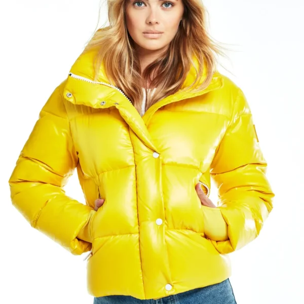 Women's Essential Winter Puffer Jacket - Core Down Coat Yellow