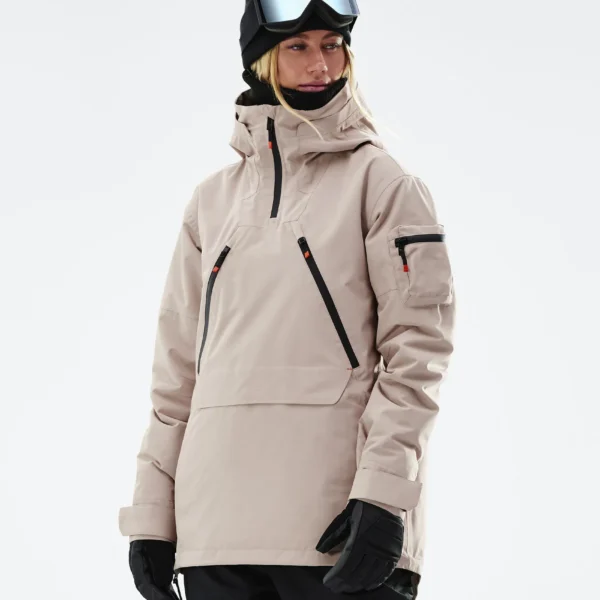 Women's Freeride Ski Jacket - Big Mountain Shell Coat Grey